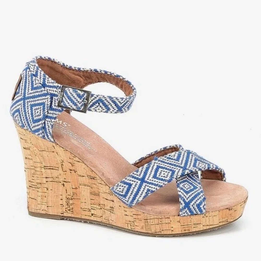 Toms Sienna Diamond Print Wedge